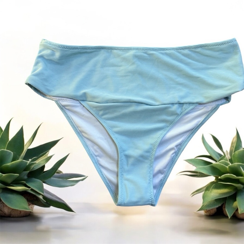Live Life on the Beach NWT High Waisted Ribbed Bikini Bottoms Large